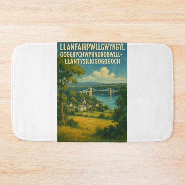 Item preview, Llanfairpwllgwyngyll Menai Strait Countryside View designed and sold by Places On Earth.