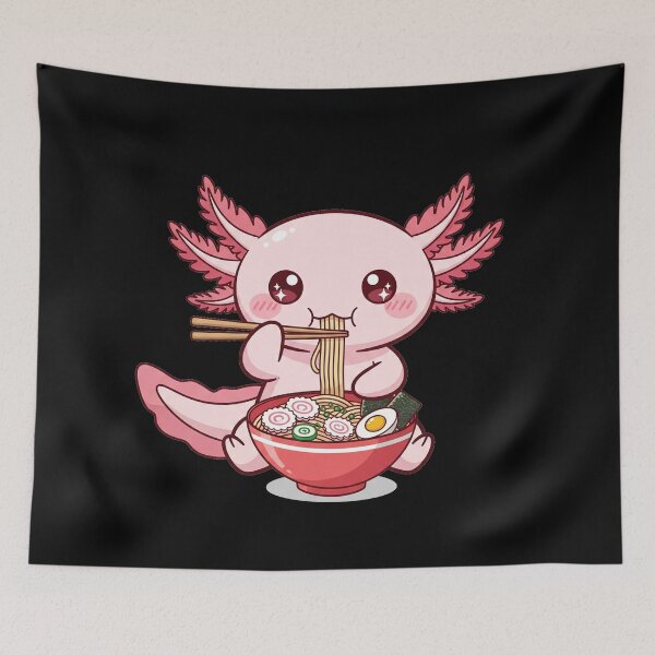 Item preview, Cute Axolotl Eating Japanese Ramen Noodles designed and sold by DesignsDominus.