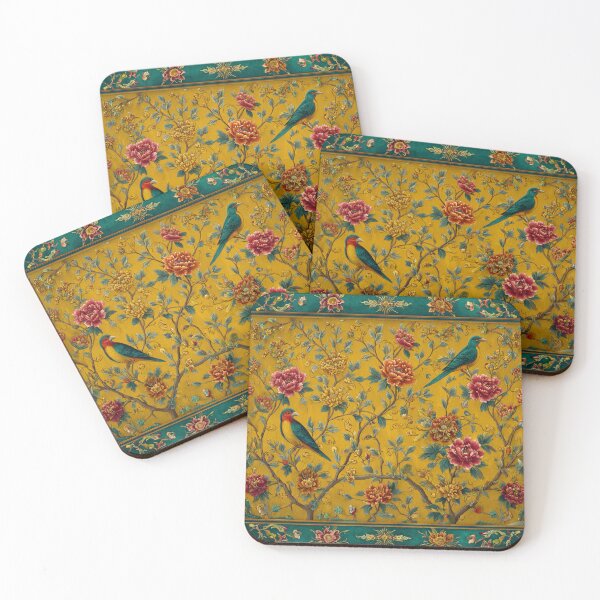 Item preview, Turquoise Silk Birds Peonies Carpet designed and sold by GrinGalore.