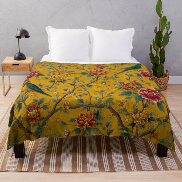 Item preview, Turquoise Silk Birds Peonies Carpet designed and sold by GrinGalore.