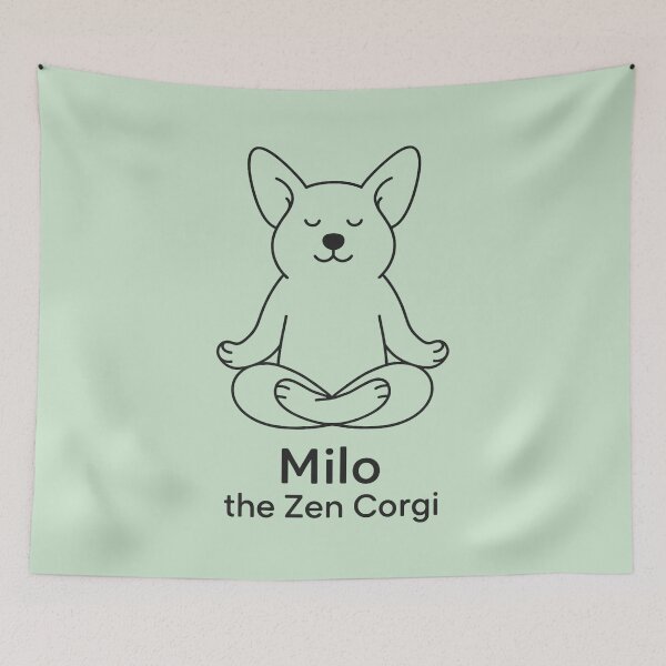 Item preview, Milo the Zen Corgi – Minimalist Line Art Dog Design designed and sold by Meandmyshop.
