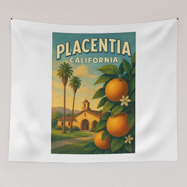 Item preview, Placentia California Mission and Orange Grove designed and sold by Aryabek.