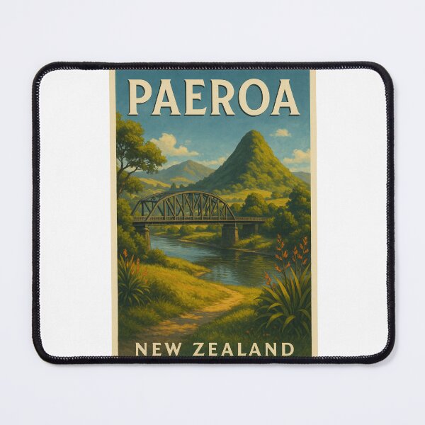 Item preview, Paeroa New Zealand River Bridge and Hills designed and sold by Aryabek.