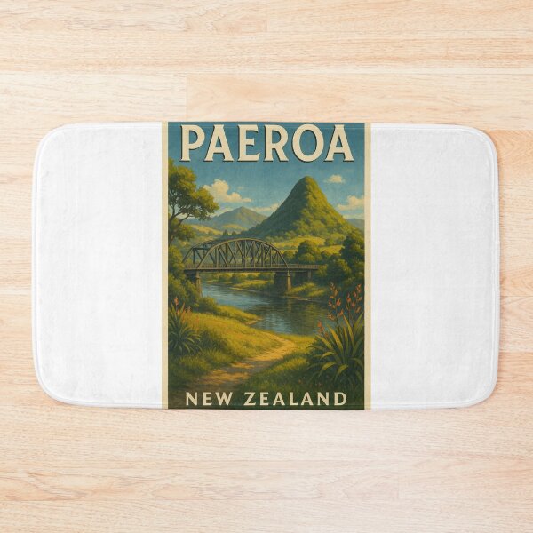 Item preview, Paeroa New Zealand River Bridge and Hills designed and sold by Aryabek.