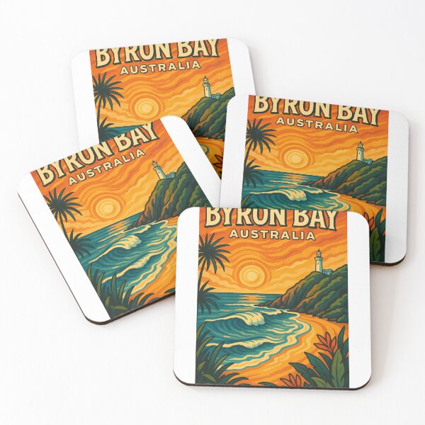 Item preview, Byron Bay Australia Lighthouse at Sunset with Palm Trees designed and sold by Aryabek.