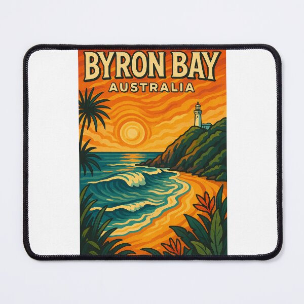 Item preview, Byron Bay Australia Lighthouse at Sunset with Palm Trees designed and sold by Aryabek.