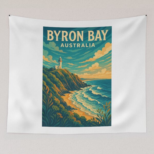 Item preview, Byron Bay Australia Lighthouse and Surf Coastline designed and sold by Aryabek.
