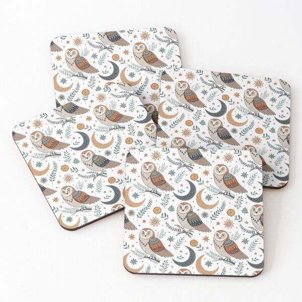 Item preview, Spooky Owls & Crescent Moons designed and sold by Shuga-Design.