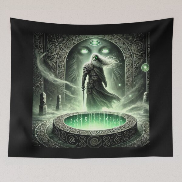 Item preview, "Mímir’s Well – Fountain of Wisdom | Norse Mythology Art" designed and sold by Umbra666.