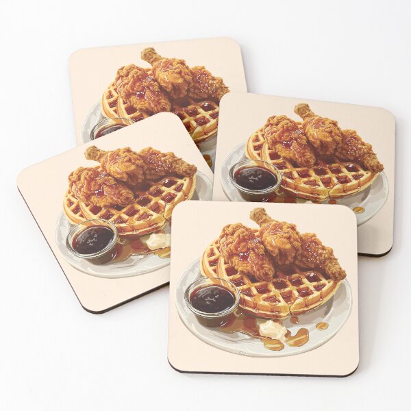 Item preview, Fried Chicken With Waffles And Maple Syrup designed and sold by Alicia Chee.