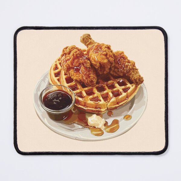 Item preview, Fried Chicken With Waffles And Maple Syrup designed and sold by Alicia Chee.