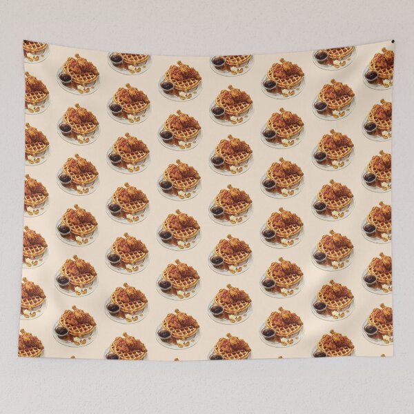 Item preview, Fried Chicken With Waffles And Maple Syrup designed and sold by Alicia Chee.