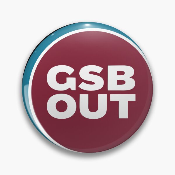 Item preview, GSB OUT Round Logo – Bold White Text on Claret Circle with Sky Blue Outline designed and sold by VividOrganica.