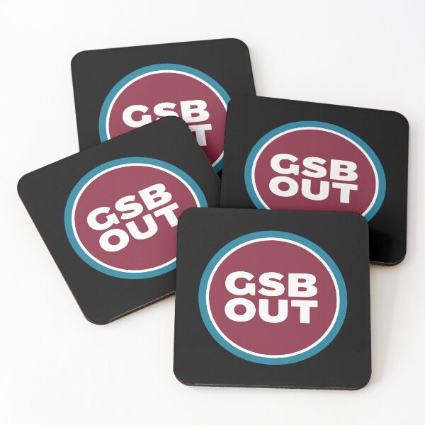 Item preview, GSB OUT Round Logo – Bold White Text on Claret Circle with Sky Blue Outline designed and sold by VividOrganica.