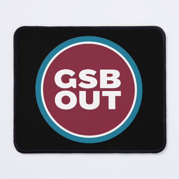 Item preview, GSB OUT Round Logo – Bold White Text on Claret Circle with Sky Blue Outline designed and sold by VividOrganica.