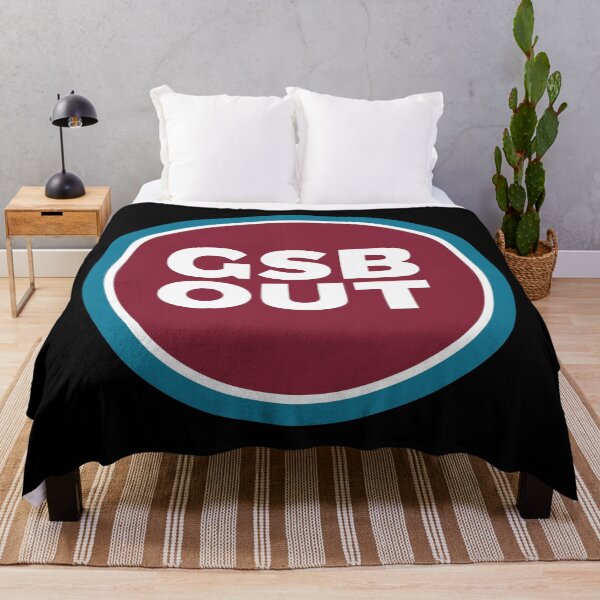 Item preview, GSB OUT Round Logo – Bold White Text on Claret Circle with Sky Blue Outline designed and sold by VividOrganica.