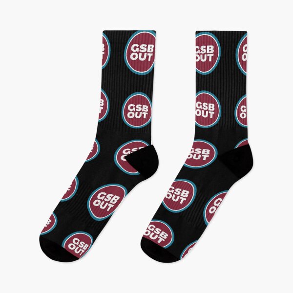 Item preview, GSB OUT Round Logo – Bold White Text on Claret Circle with Sky Blue Outline designed and sold by VividOrganica.