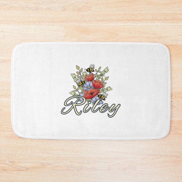 Item preview, Name RILEY with Red Poppies and BEES Art designed and sold by JoyfulWhimsy.