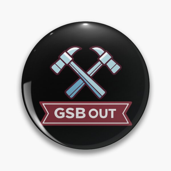 Item preview, GSB OUT Design with Crossed Hammers – Claret and Sky Blue Fan Protest Graphic designed and sold by VividOrganica.
