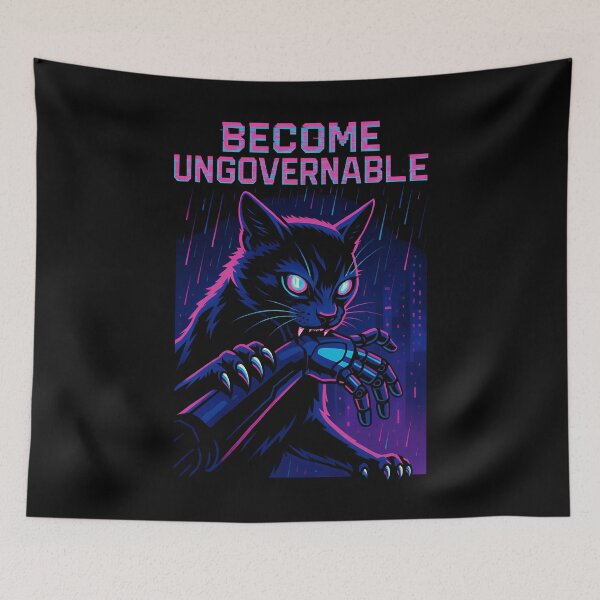 Item preview, Cat Bite Become Ungovernable Funny Kitten Biting Hand designed and sold by DesignsByAnett.