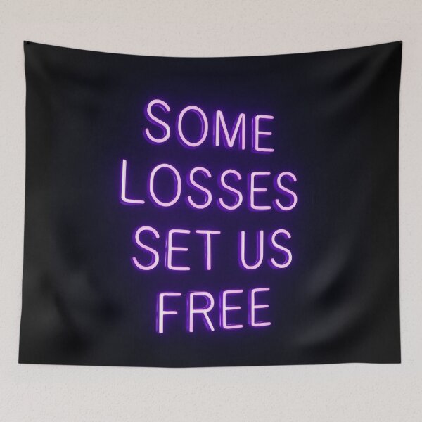Item preview, Some Losses Set Us Free – Purple Neon Typography Art designed and sold by Not Hugo.