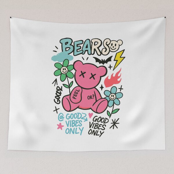 Item preview,  Graffiti Street Art Pink Teddy Bear Design designed and sold by Piralez.