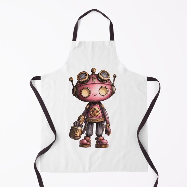 Item preview, Kawaii Steampunk Robot Sticker – Cute Pink Mechanical Bot with Goggles designed and sold by Line Designs By Duck.