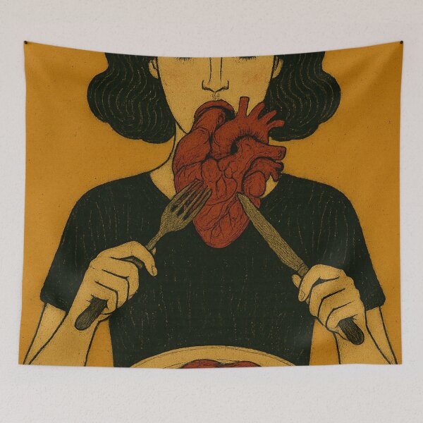 Item preview, woman eating a heart designed and sold by diulid.