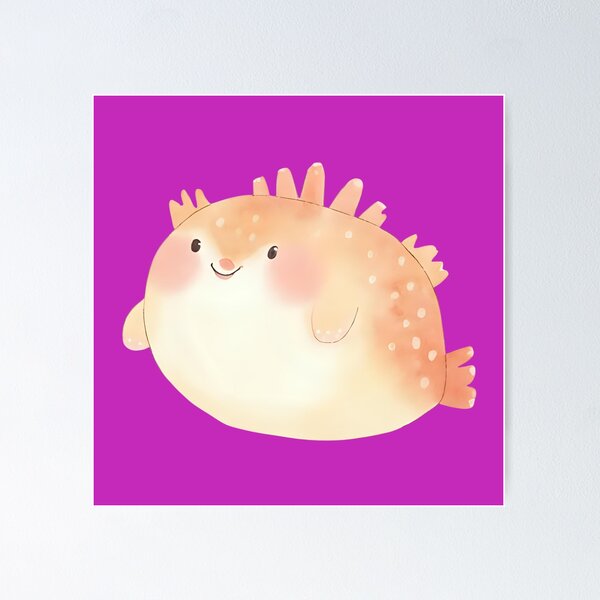 Item preview, Adorable Kawaii Cute Pufferfish designed and sold by bvdesignart.