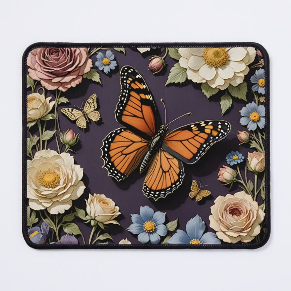 Item preview, Victorian butterfly and different flowers arrangement on canvas  designed and sold by Ponted.