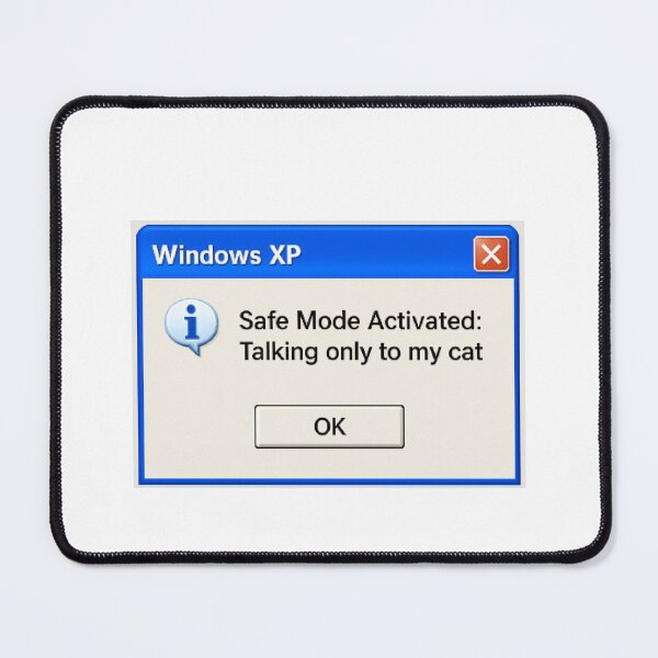 Item preview, Safe mode cat windows geek retro nerd funny birthday happy designed and sold by CheeseBlueprint.