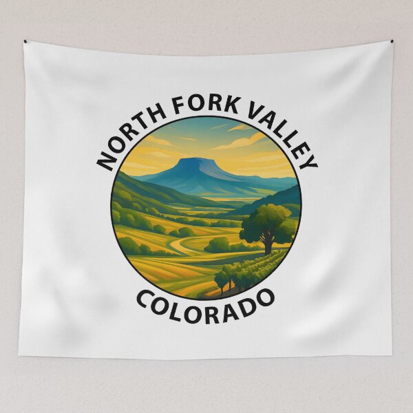 Item preview, North Fork Valley Colorado Travel Poster – Scenic Mountain Landscape Art USA designed and sold by inkNext.