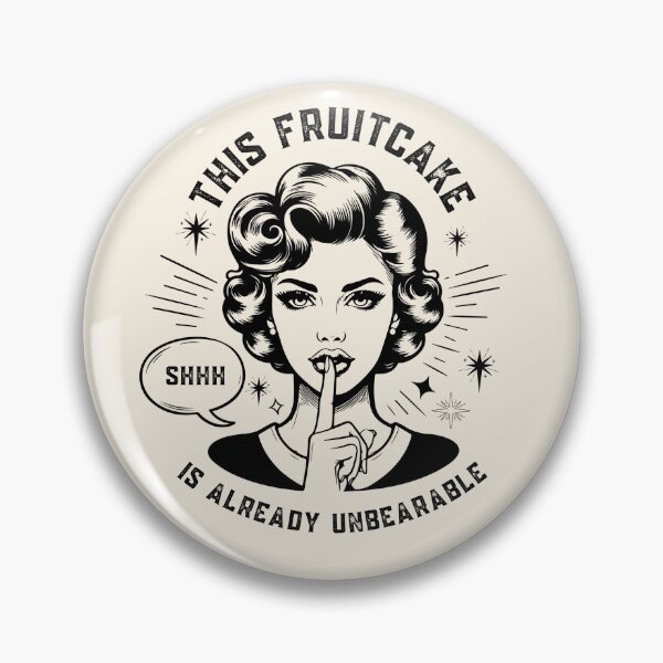 Item preview, Funny Fruitcake Christmas Quote with Retro Woman designed and sold by VisualAwakeningArt.