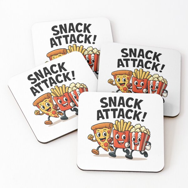 Item preview, Snack Attack – Funny Cartoon Pizza, Fries & Popcorn Design designed and sold by Kotalo.