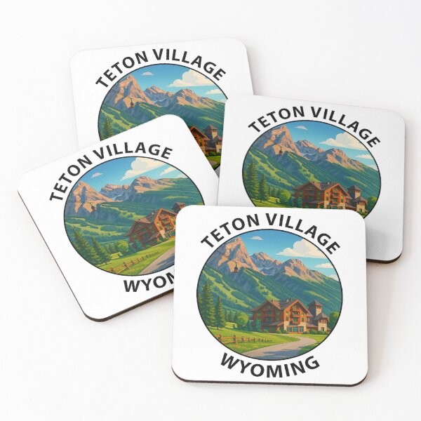 Item preview, Teton Village Wyoming Travel Poster – Scenic Mountain Resort Art USA designed and sold by inkNext.