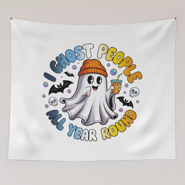 Item preview, Aroace Pride Ghost Funny Halloween Design – I Ghost People All Year Round designed and sold by Travelslightly.