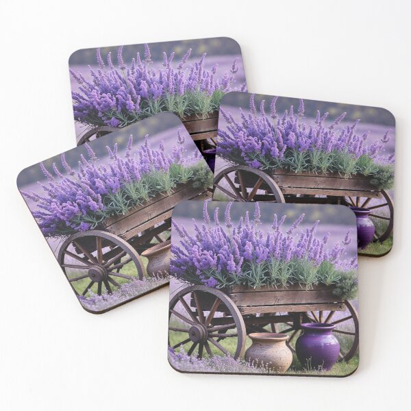 Item preview, Vintage Wooden Wagon with Fresh Lavender designed and sold by sneidere9dace.