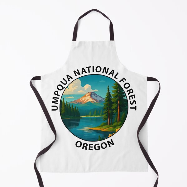 Item preview, Umpqua National Forest Oregon Travel Poster – Scenic Pacific Northwest Nature Art USA designed and sold by inkNext.