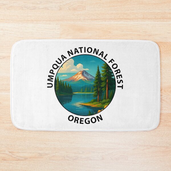 Item preview, Umpqua National Forest Oregon Travel Poster – Scenic Pacific Northwest Nature Art USA designed and sold by inkNext.