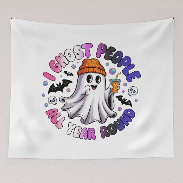 Item preview, Genderfluid Pride Ghost Funny Halloween Design – I Ghost People All Year Round designed and sold by Travelslightly.