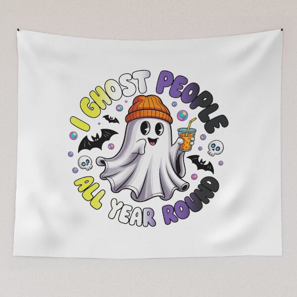 Item preview, Nonbinary Pride Ghost Funny Halloween Design – I Ghost People All Year Round designed and sold by Travelslightly.