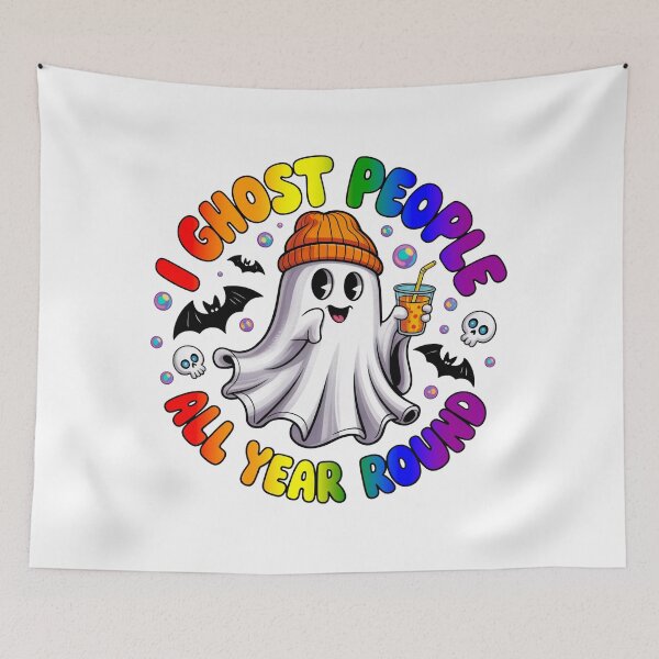 Item preview, LGBTQ Rainbow Ghost Funny Halloween – I Ghost People All Year Round designed and sold by Travelslightly.