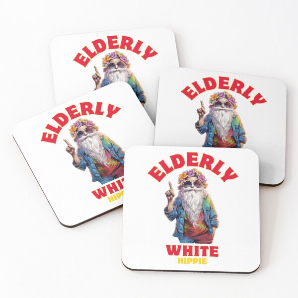 Item preview, Elderly White Hippie Funny Retro Flower Power Design GIfts designed and sold by Maniutek.