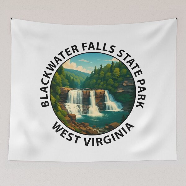 Item preview, Blackwater Falls State Park West Virginia Travel Poster – Scenic Waterfall Art USA designed and sold by inkNext.