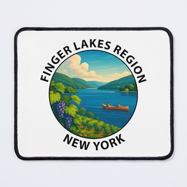 Item preview, Finger Lakes New York Travel Poster – Scenic Lakes, Vineyards & Waterfalls USA designed and sold by inkNext.