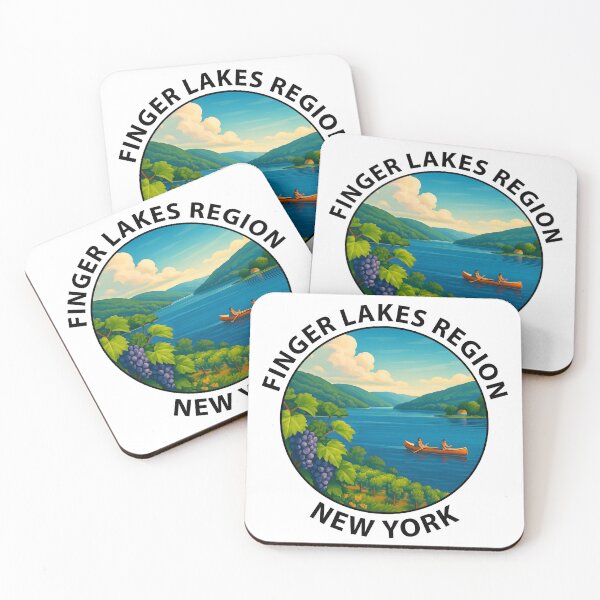 Item preview, Finger Lakes New York Travel Poster – Scenic Lakes, Vineyards & Waterfalls USA designed and sold by inkNext.