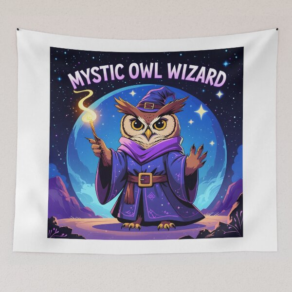 Item preview, Mystic Owl Wizard - Fantasy Art designed and sold by SababaShop.