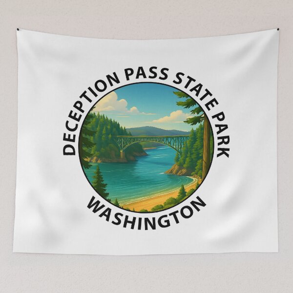 Item preview, Deception Pass State Park Washington – Scenic Travel Poster USA designed and sold by inkNext.
