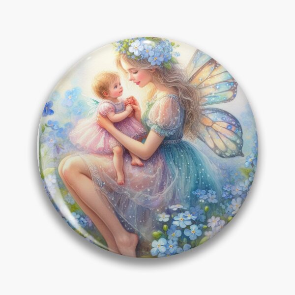 Item preview, Forget-me -not fairy mother and child designed and sold by Faerieglen.
