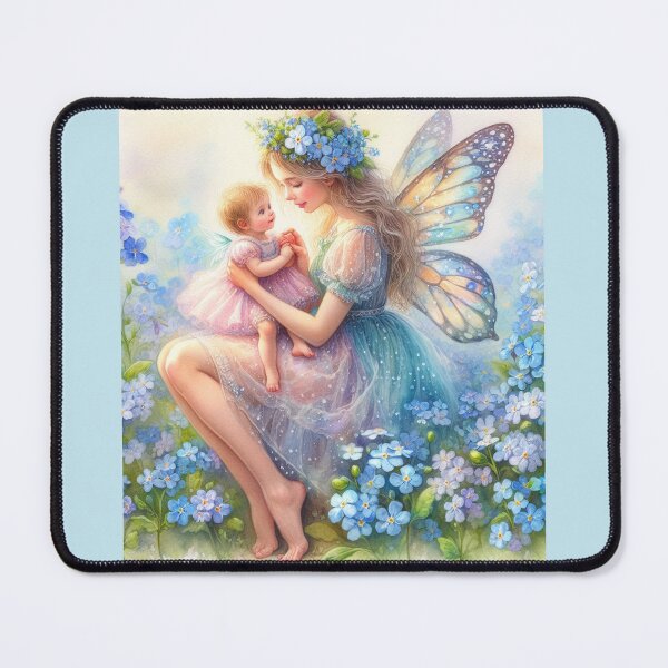 Item preview, Forget-me -not fairy mother and child designed and sold by Faerieglen.